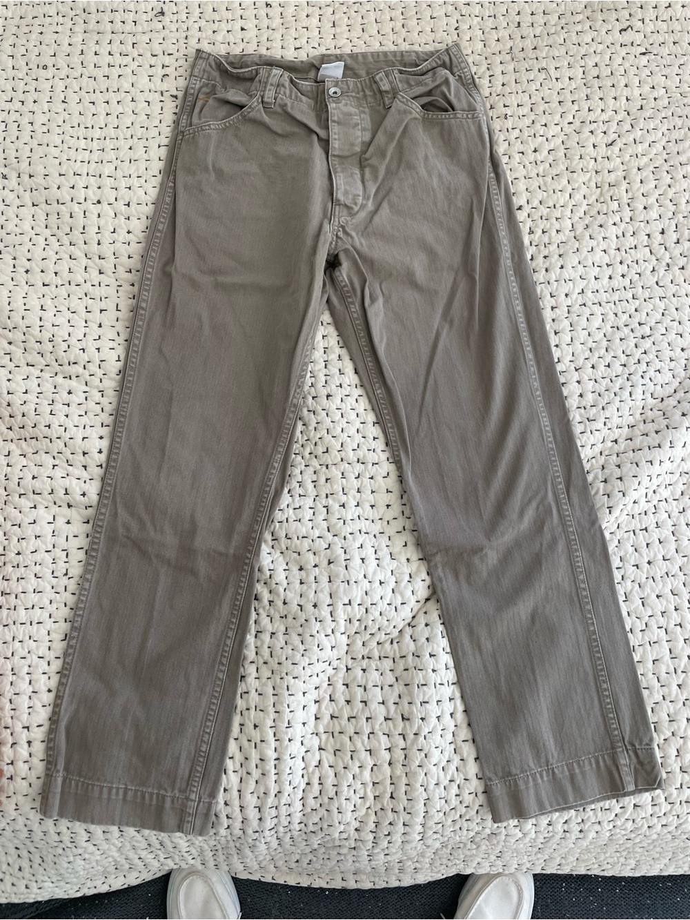 Birdwell  Beach Britches Neutral Taupe Straight-Leg Pants